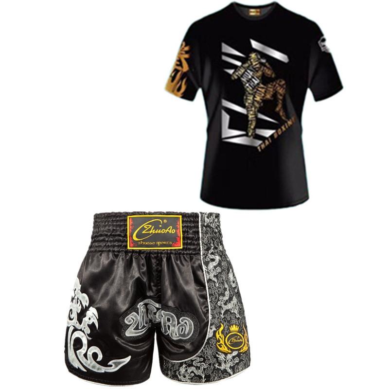 Kids Boxing Set - Sparring Shorts And Tights - Bright Green - Hit Red - L