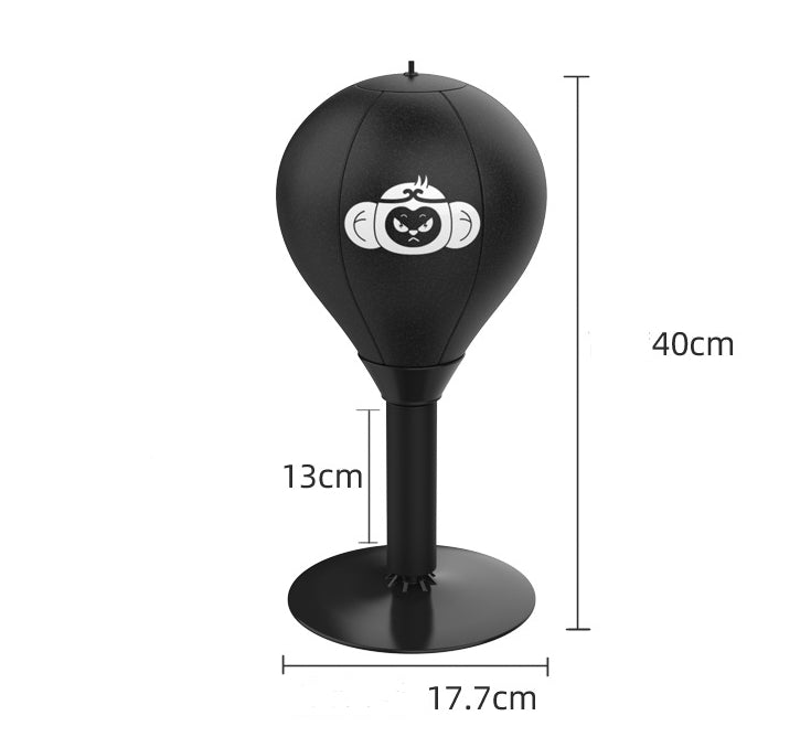 Adjustable Desktop Punching Speed Ball - Durable PU Leather, Stable Base (Monkey pattern and Kids Boxing Gloves)