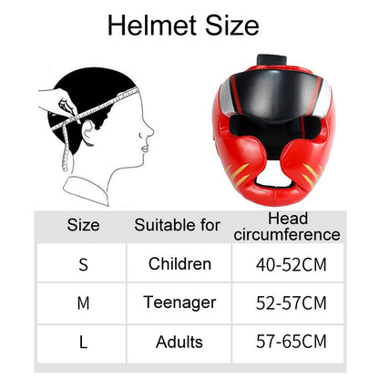 Competition Sparring Boxing Helmet For Head Protection - Black With Mask - M